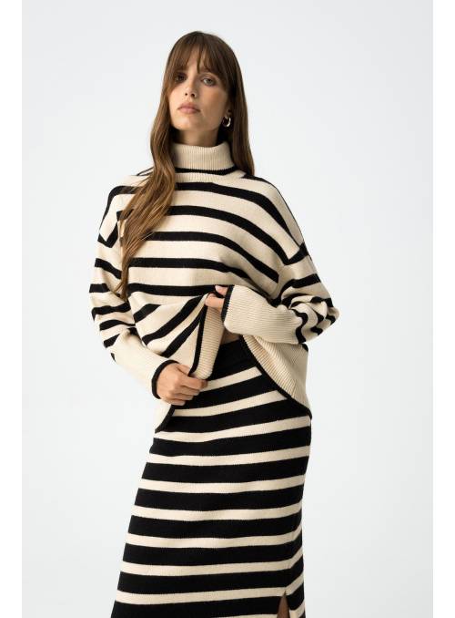 JERSEY CIRCE PUNTO RAYAS B/N TIFFOSI