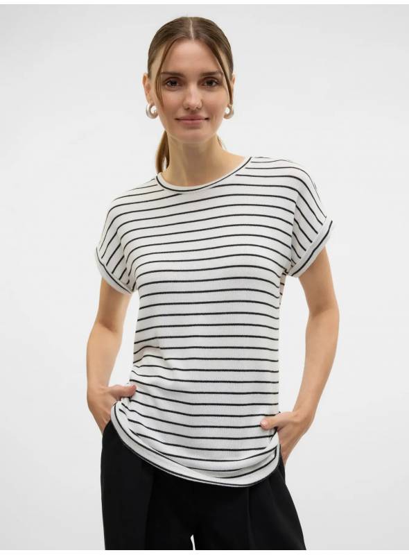 CAMISETA BRIANNA RAYAS B/N VERO MODA