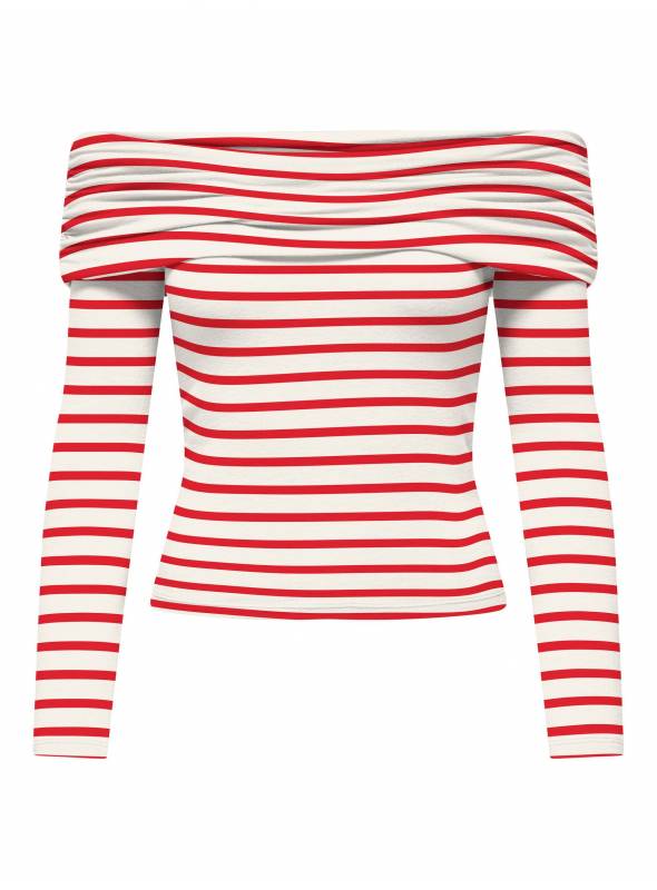 TOP GLAMOUR ROJO RAYAS ONLY