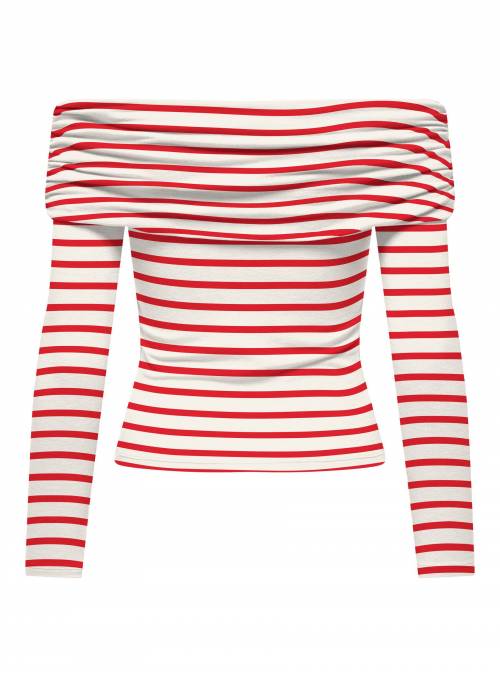 TOP GLAMOUR ROJO RAYAS ONLY