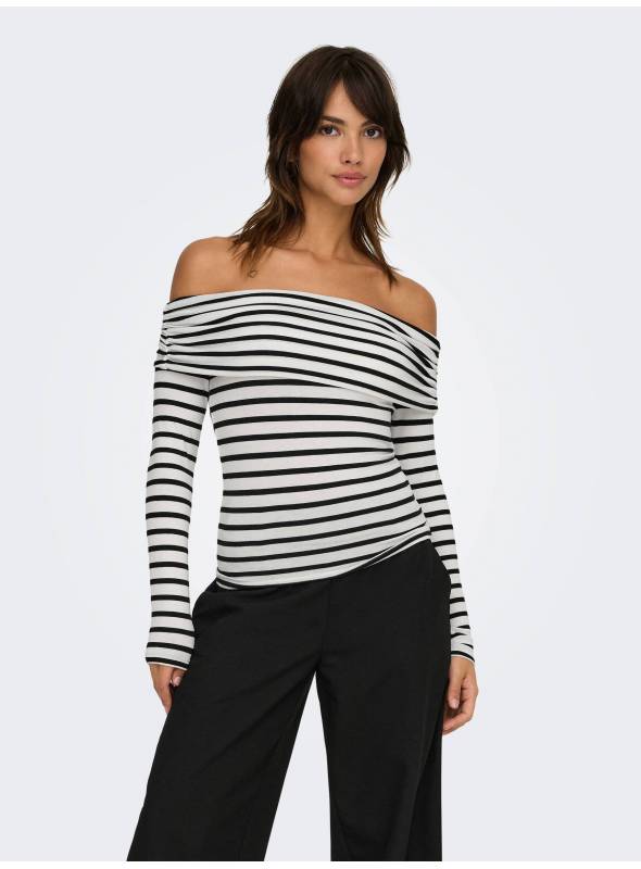 TOP GLAMOUR NEGRO RAYAS ONLY