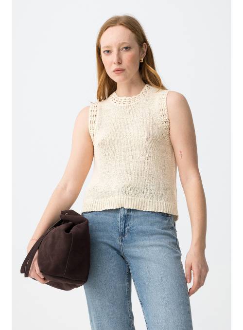TOP CROCHE BEIGE TIFFOSI