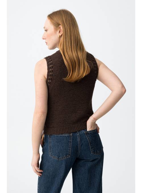 TOP BAELLA CROCHE CHOCO