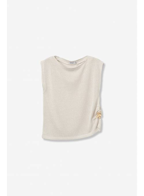 TOP TAKY BEIGE APLIQUE ESTRELLA TIFFOSI