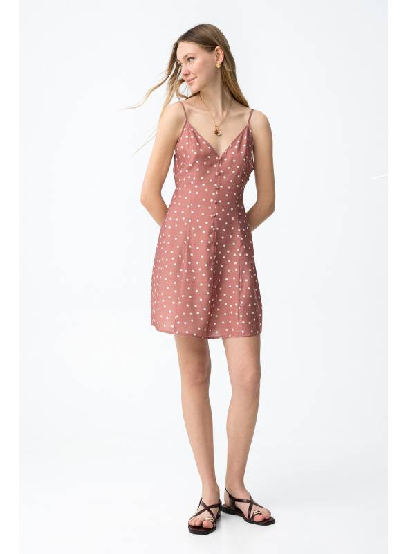 VESTIDO SALTINA ROSA TOPOS TIFFOSI