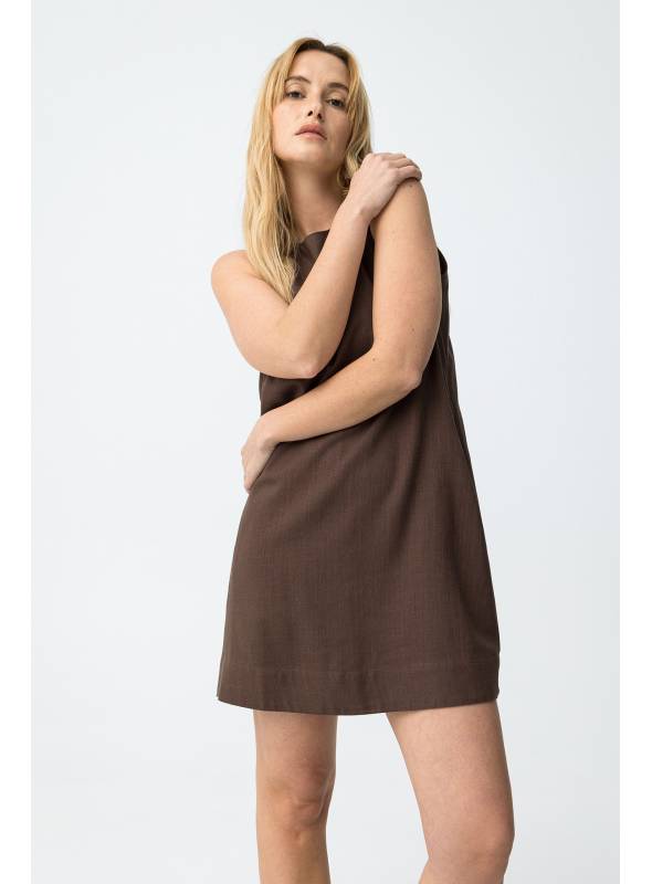 VESTIDO REBECA MARRON TIFFOSI