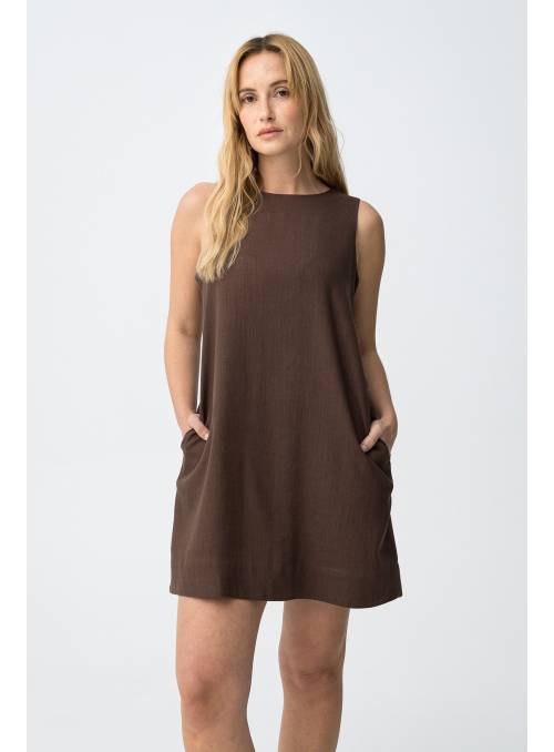 VESTIDO REBECA MARRON TIFFOSI