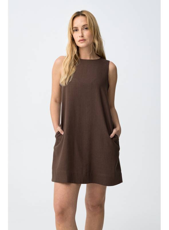 VESTIDO REBECA MARRON TIFFOSI