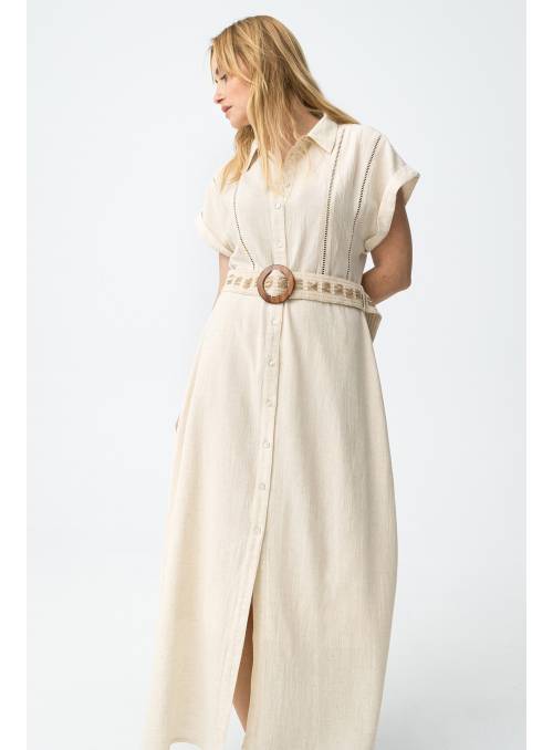 VESTIDO CAMISERO REILY BEIGE TIFFOSI
