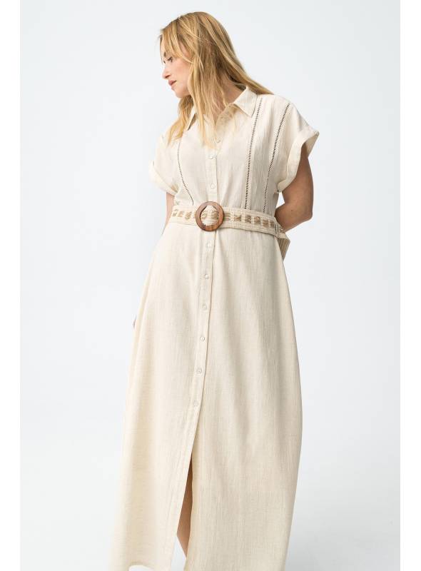 VESTIDO CAMISERO REILY BEIGE TIFFOSI