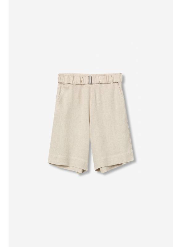 SHORT RUSTICO LINO BEIGE TIFFOSI
