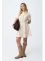 VESTIDO EARLY BEIGE CON LINO