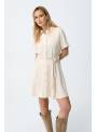 VESTIDO EARLY BEIGE CON LINO