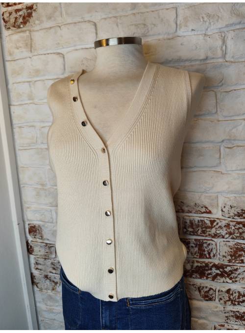 TOP DORY BEIGE BOTONES DORADOS VERO MODA