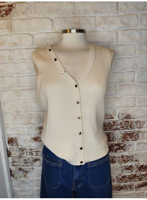 TOP DORY BEIGE BOTONES DORADOS VERO MODA