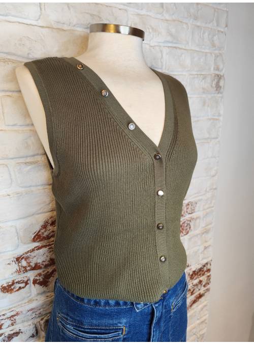 TOP DORY VERDE BOTONES DORADOS VERO MODA