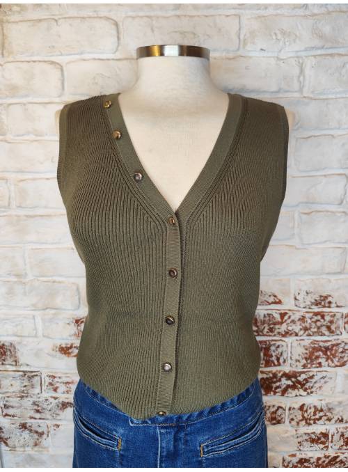 TOP DORY VERDE BOTONES DORADOS VERO MODA