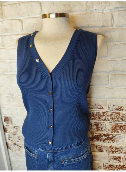 TOP DORY AZUL BOTONES DORADOS VERO MODA