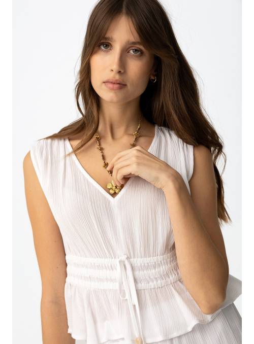 BLUSA CAMPONESA BLANCA TIFFOSI