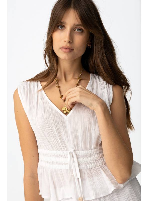 BLUSA CAMPONESA BLANCA TIFFOSI
