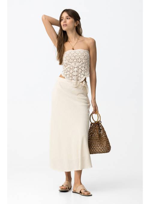 FALDA TROPA BEIGE LINO TIFFOSI