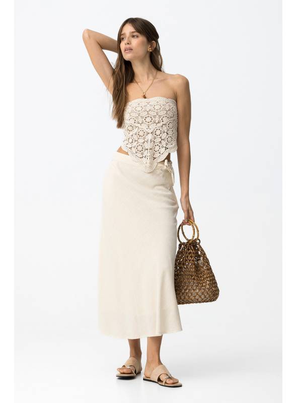 FALDA TROPA BEIGE LINO TIFFOSI