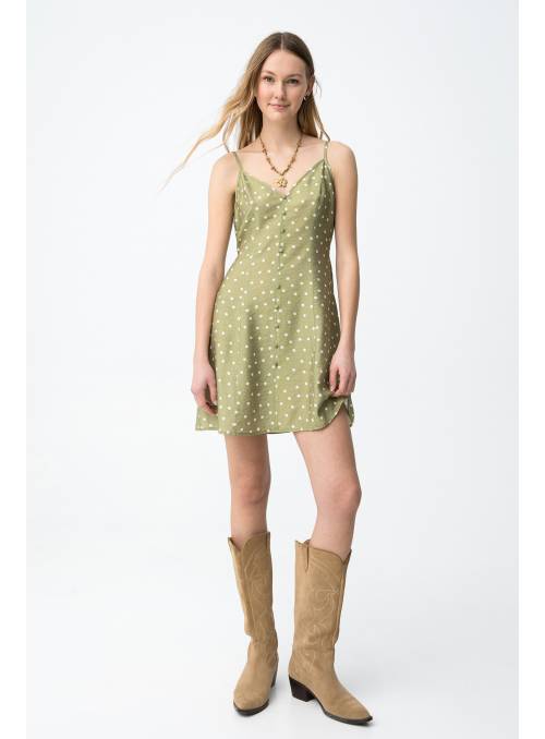 VESTIDO SALTINA VERDE TOPOS TIFFOSI