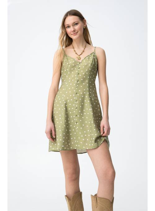 VESTIDO SALTINA VERDE TOPOS TIFFOSI