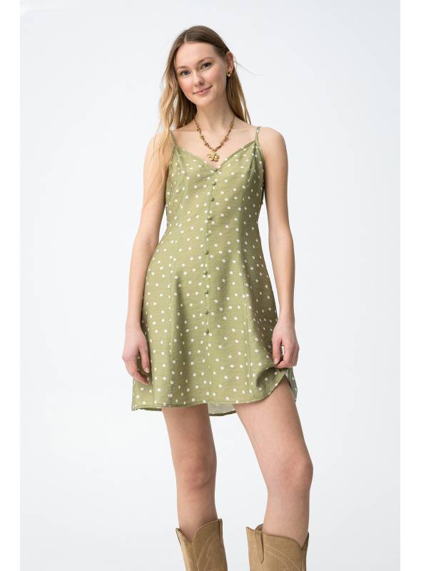 VESTIDO SALTINA VERDE TOPOS TIFFOSI