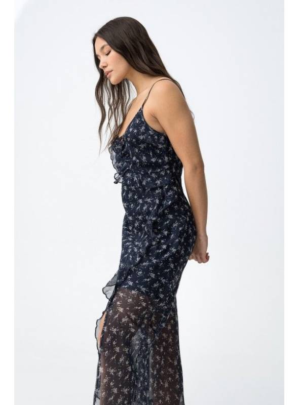 VESTIDO PAQUITA TIRANTES AZUL ESTAMPADO TIFFOSI