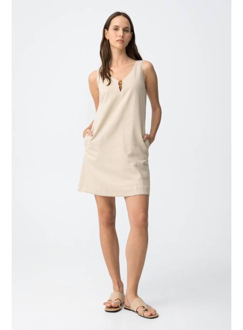 SHORT RUSTICO LINO BEIGE TIFFOSI