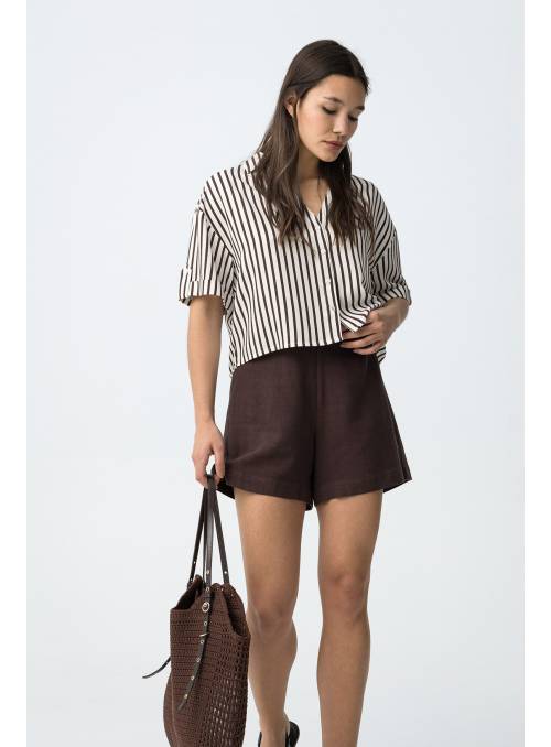 CAMISA RAYAS MARRON TIFFOSI