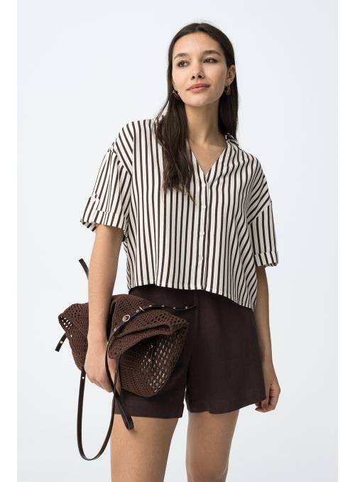 CAMISA RAYAS MARRON TIFFOSI