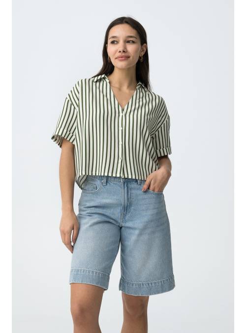 CAMISA ACTIVEA BLANCA RAYAS VERDES TIFFOSI