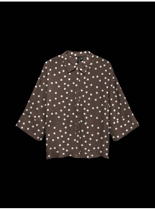 CAMISA MELISA CHOCOLATE CON TOPOS VERO MODA