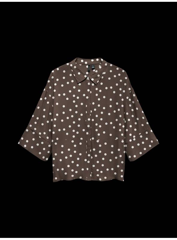 CAMISA MELISA CHOCOLATE CON TOPOS VERO MODA