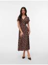 VESTIDO TOPOS MARRON CHOCOLATE
