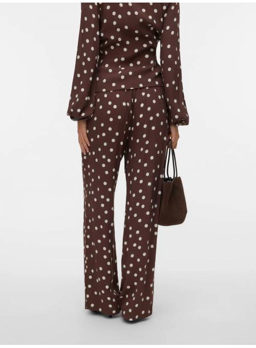 PANTALON MELISA CHOCOLATE Y TOPOS VERO MODA