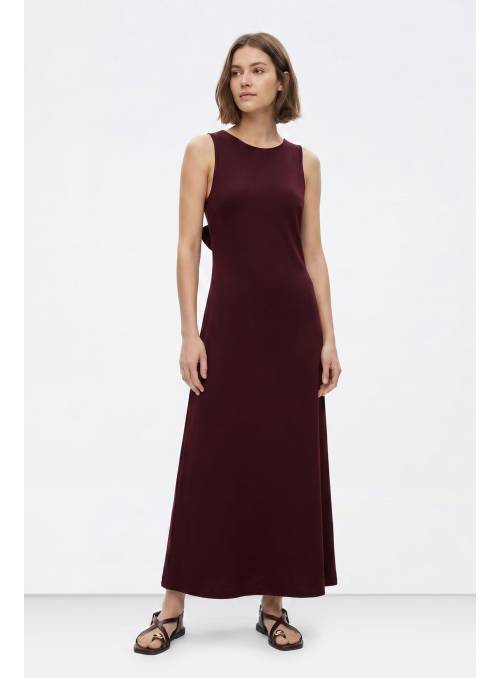VESTIDO BONY ESPALDA LAZO GRANATE TIFFOSI