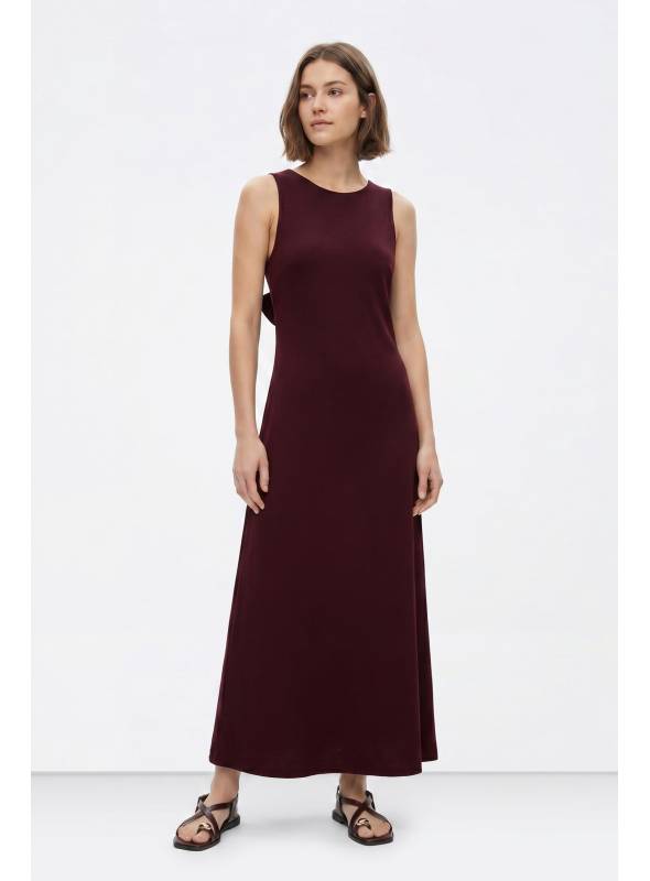 VESTIDO BONY ESPALDA LAZO GRANATE TIFFOSI