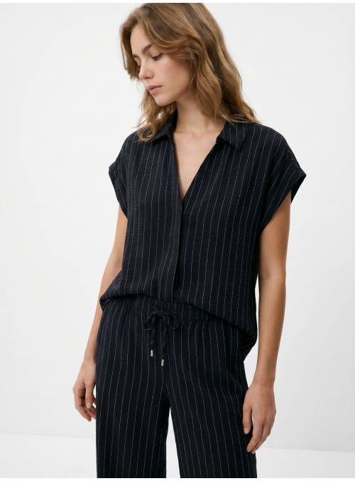 BLUSA BERTA AZUL CON RAYAS TIFFOSI