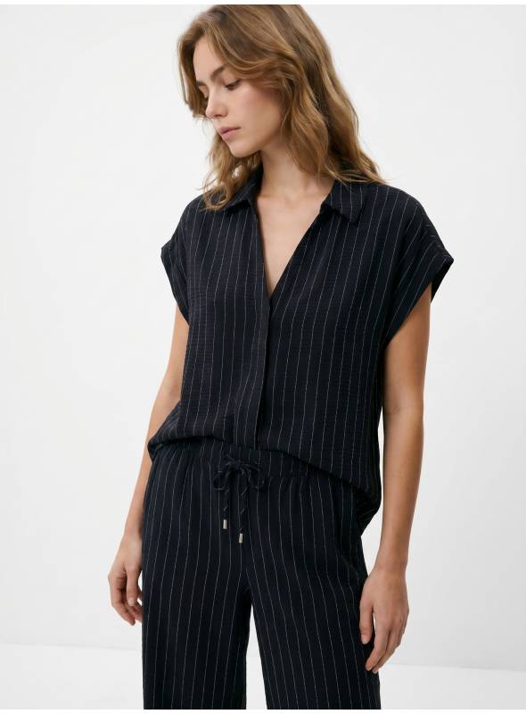 BLUSA BERTA AZUL CON RAYAS TIFFOSI