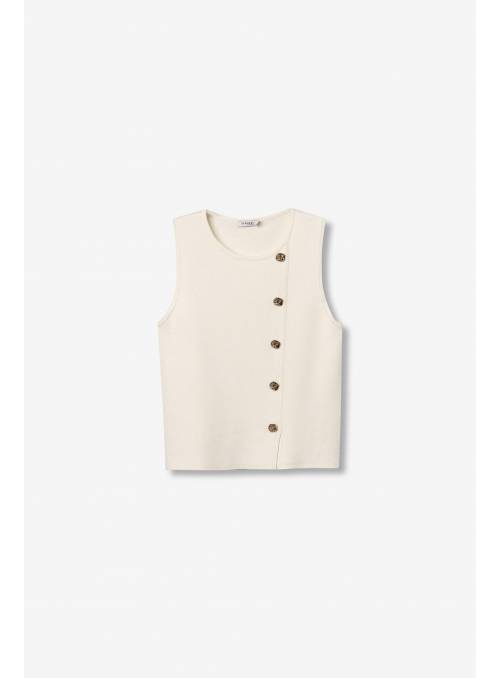 CHALECO BEIGE BOTON DORADO TIFFOSI
