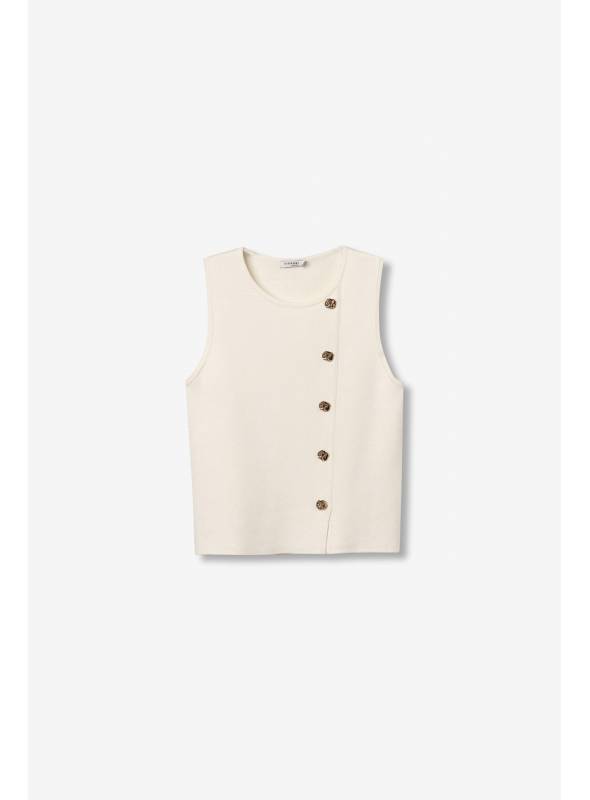 CHALECO BEIGE BOTON DORADO TIFFOSI