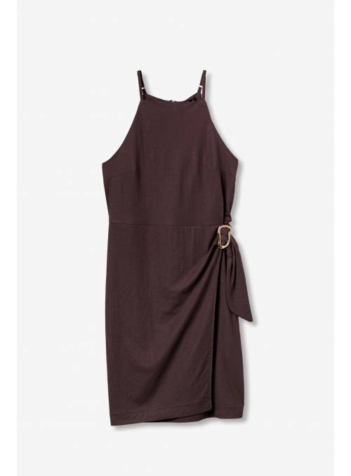 VESTIDO APLIQUE DORADO CHOCOLATE TIFFOSI