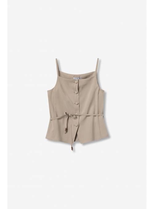 TOP BOTONES BEIGE TIFFOSI
