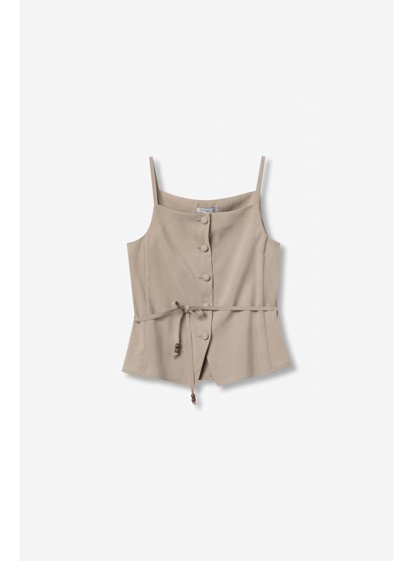 TOP BOTONES BEIGE TIFFOSI