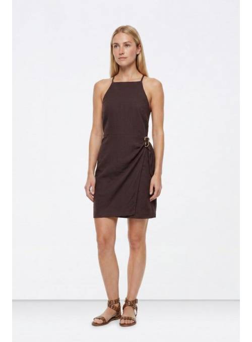 VESTIDO APLIQUE DORADO CHOCOLATE TIFFOSI