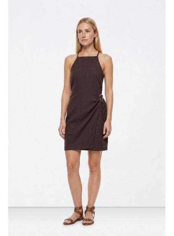 VESTIDO APLIQUE DORADO CHOCOLATE TIFFOSI