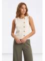 CHALECO BEIGE BOTON DORADO TIFFOSI